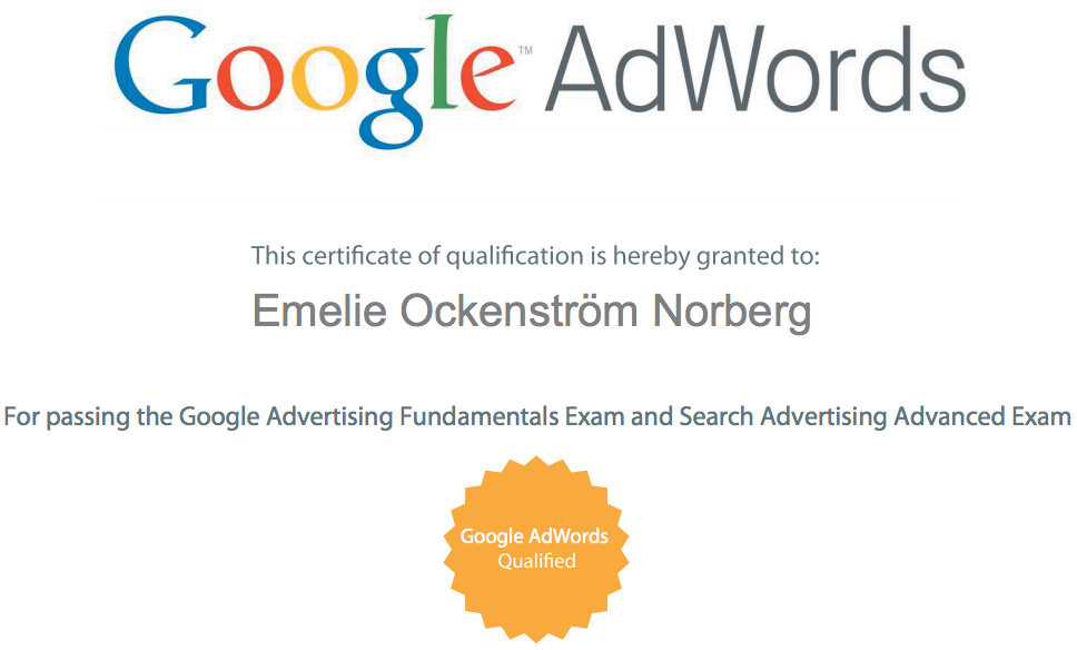 Google Adwords certification