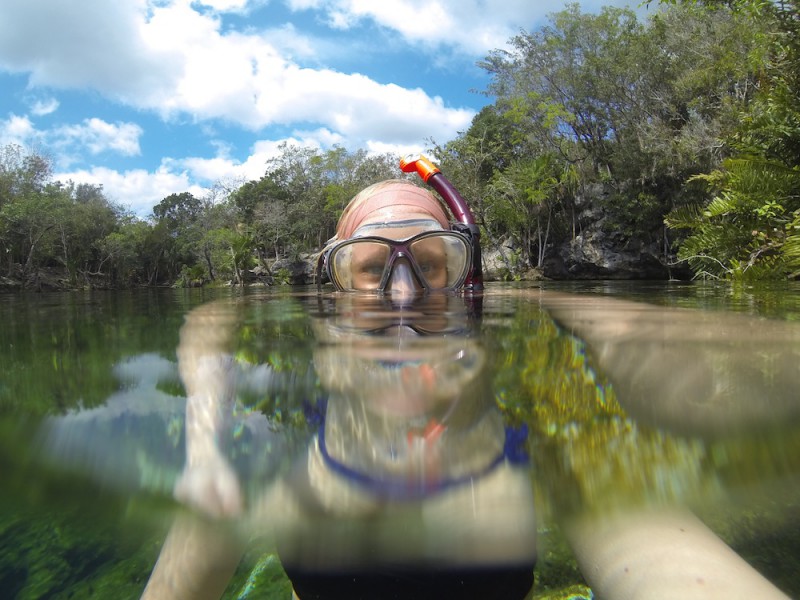 Snorkling cenote i Mexico